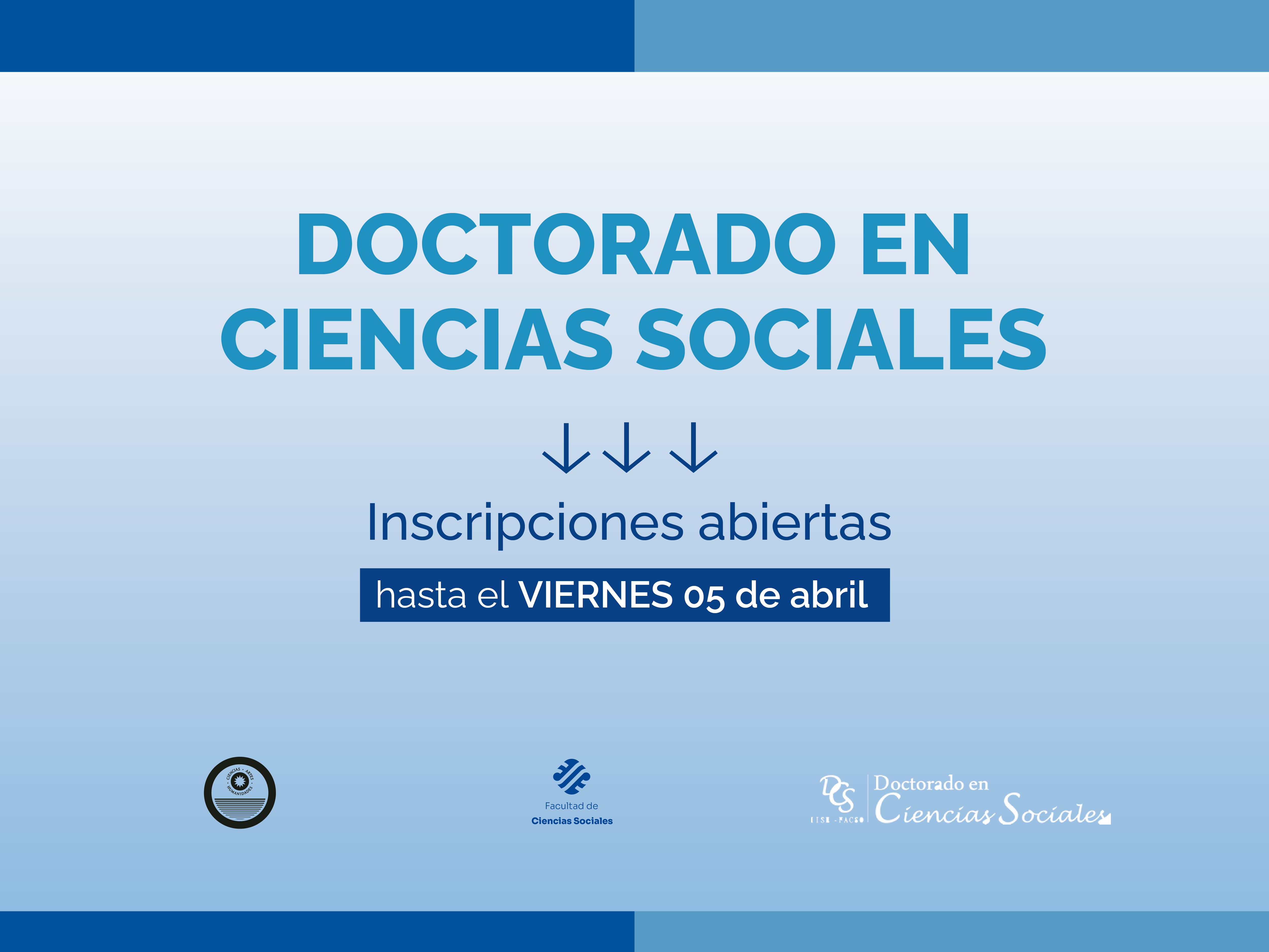 Inscripciones Doctorado en Ciencias Sociales