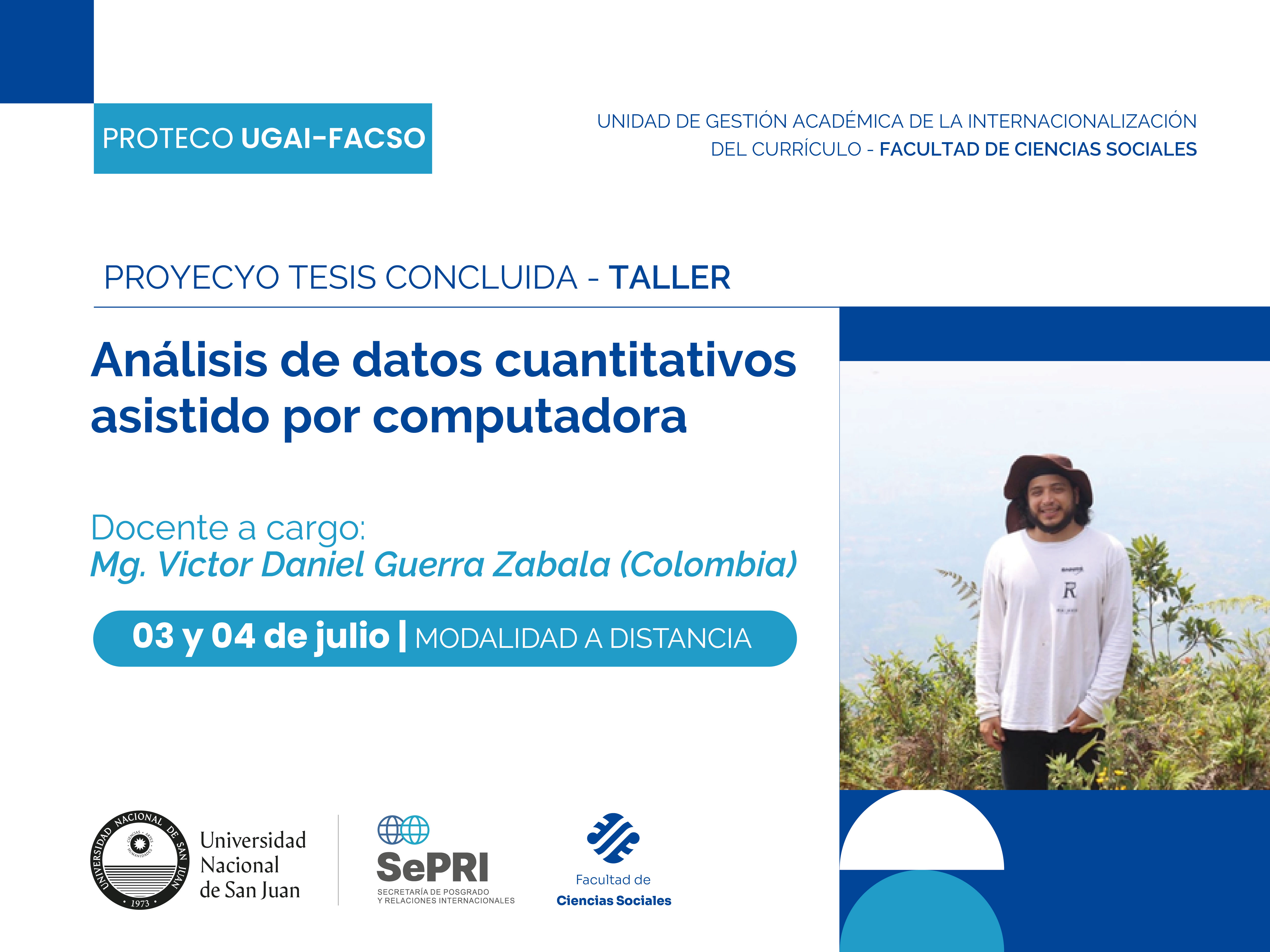 Habrá un Taller de Análisis de datos cuantitativos asistido por computadora en el marco del PROTECO