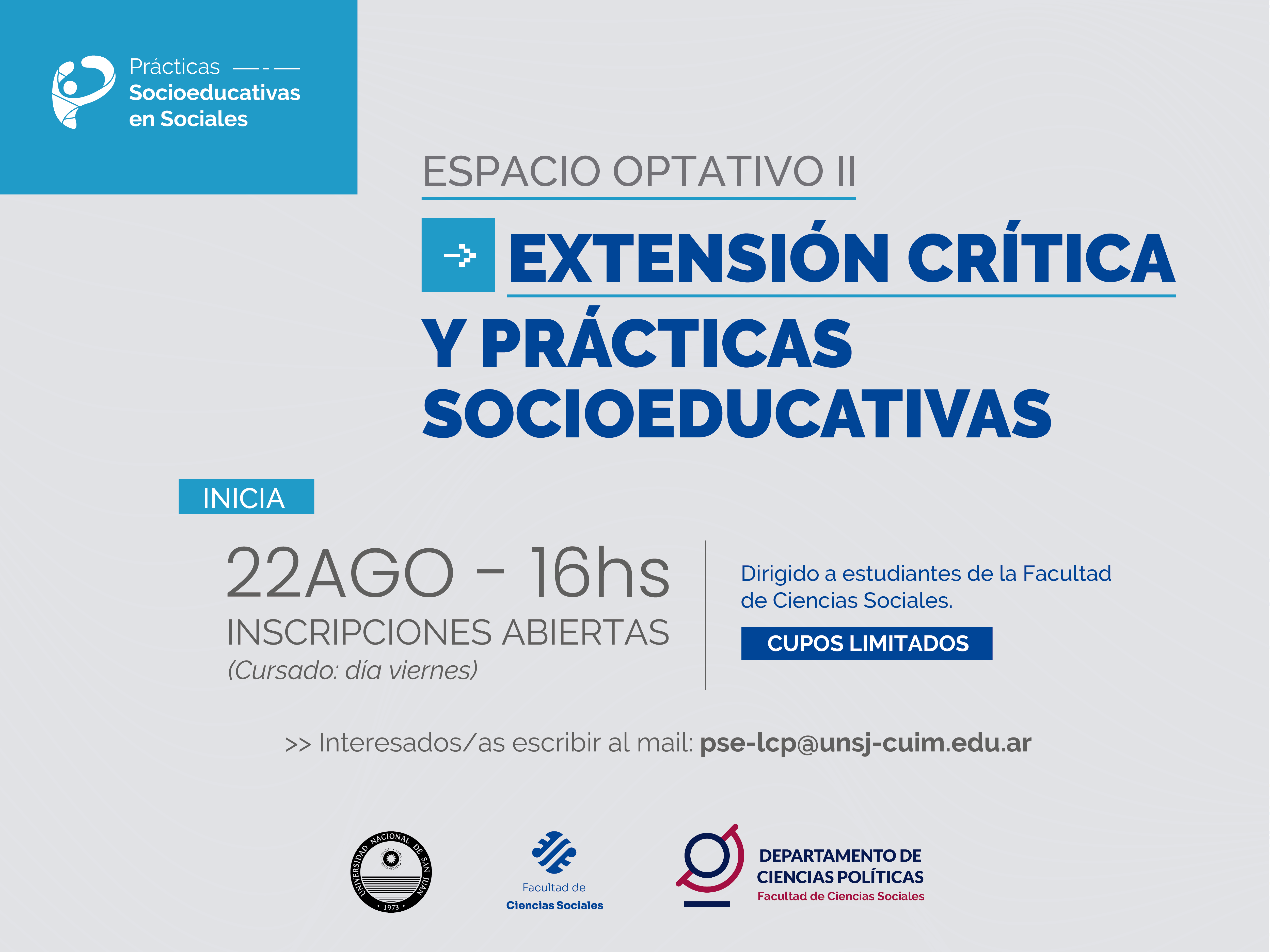 Están abiertas las inscripciones para cursar “Extensión Crítica y Prácticas Socioeducativas”