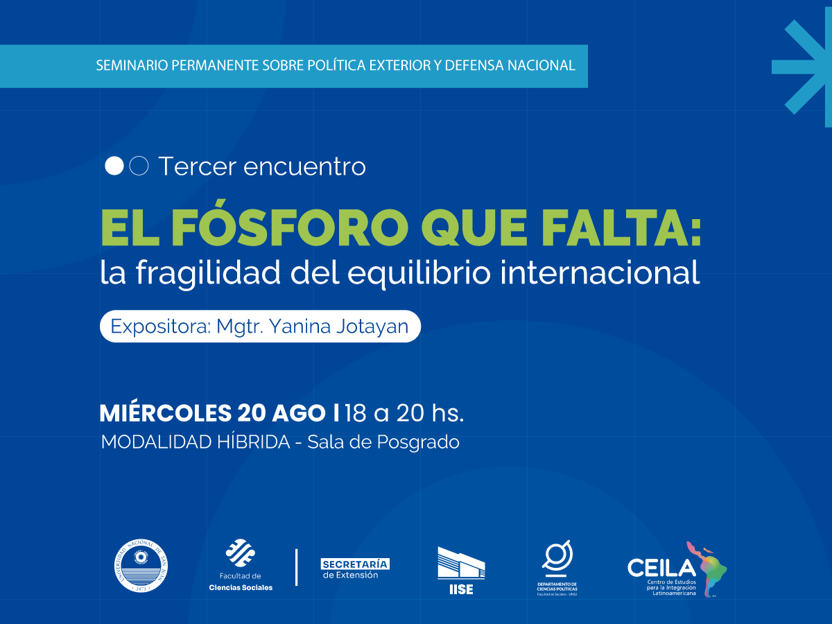 En Sociales habrá una charla sobre tensiones y riesgos de conflicto en el escenario mundial actual