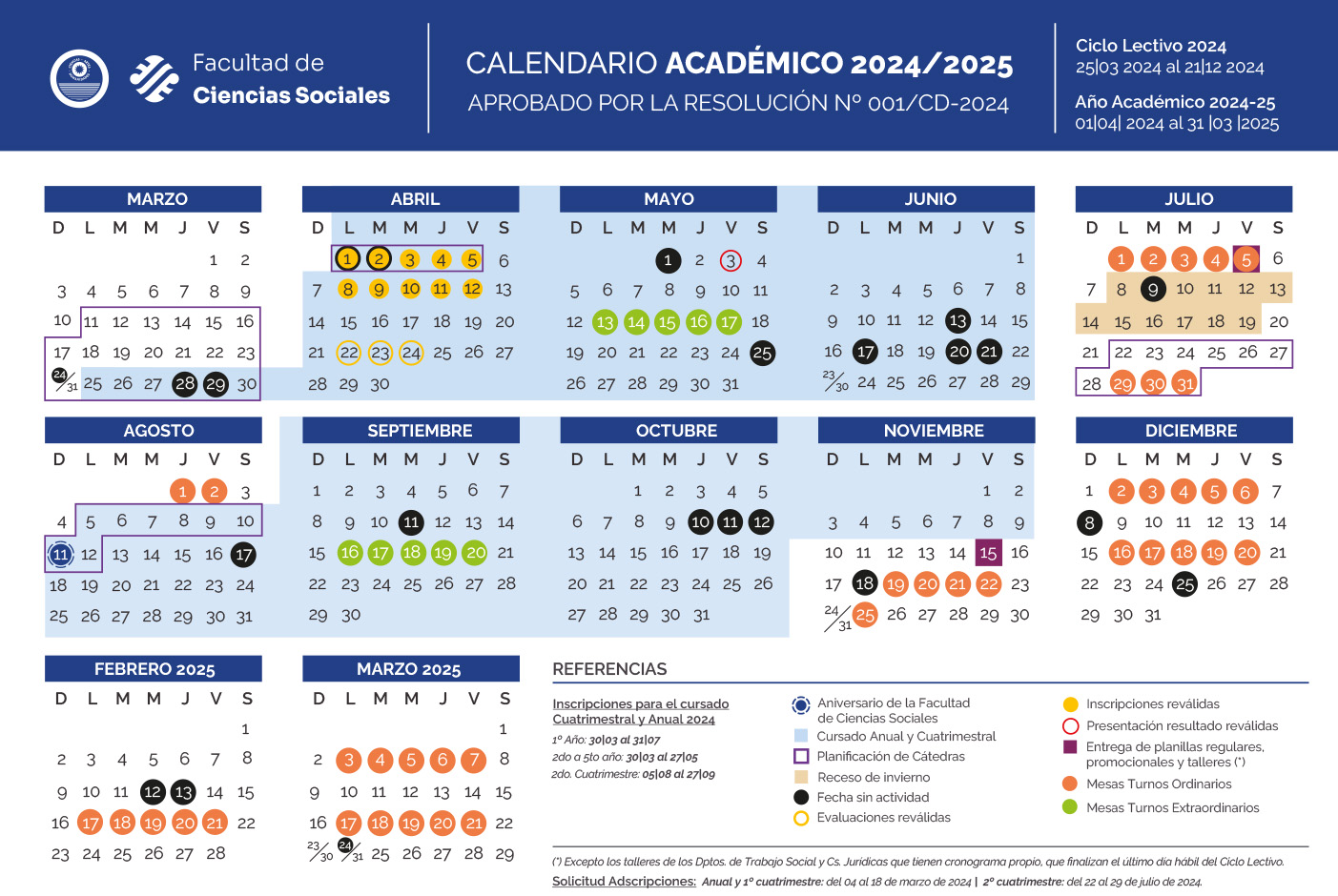 Ya está definido el Calendario académico 2024-2025