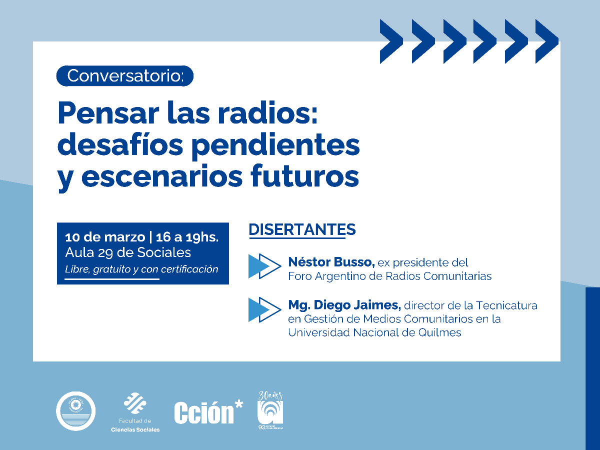 El Departamento de Ciencias de la Comunicación invita a la actividad en adhesión a los 30 años de Radio Universidad