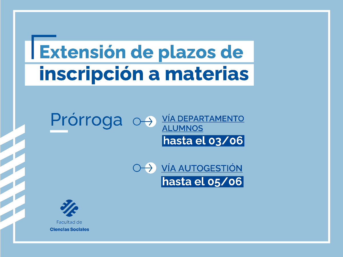 Atención estudiantes: se extiende el plazo de inscripciones de materias