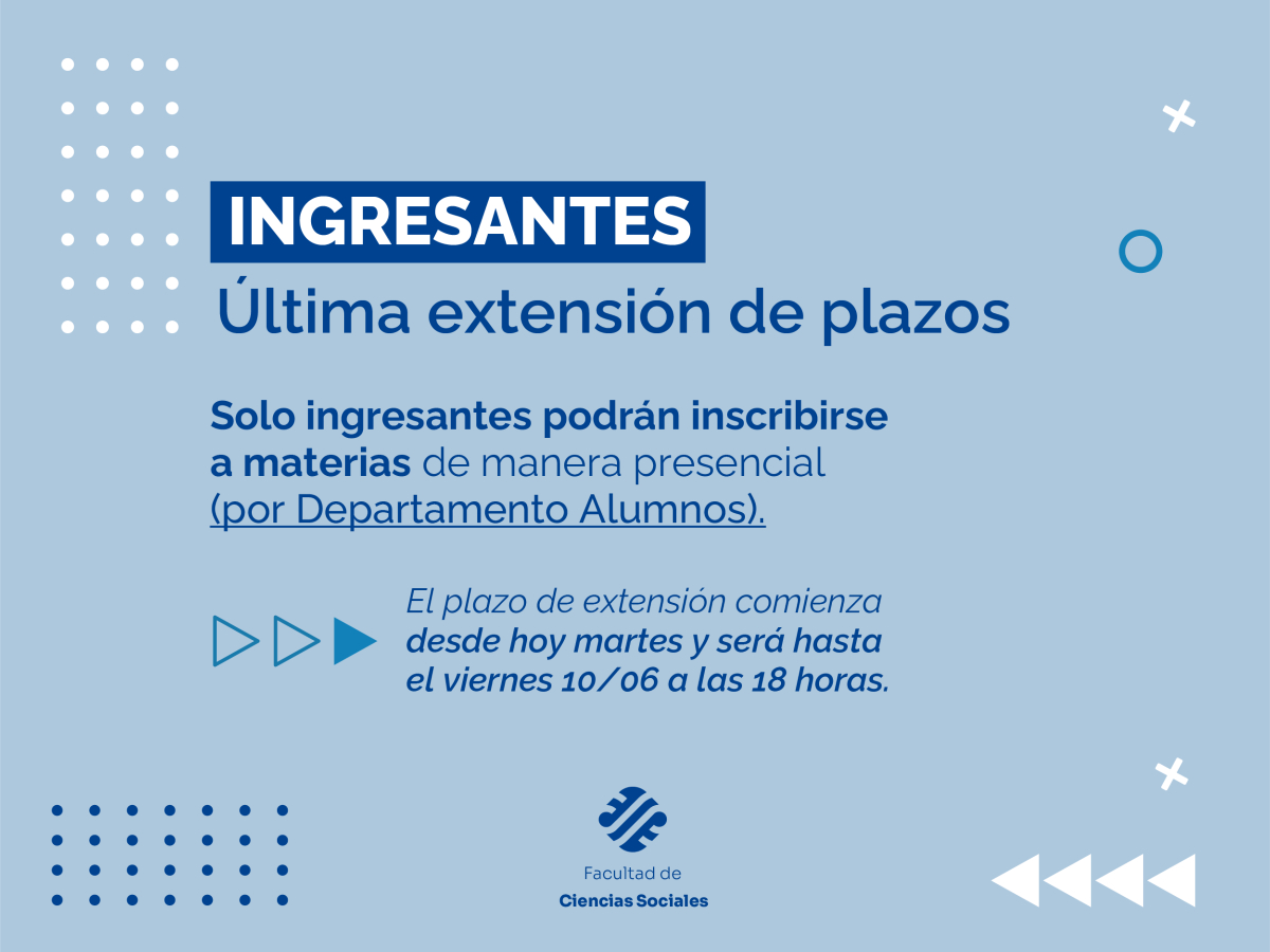 Ingresantes: última instancia para inscribirse a materias