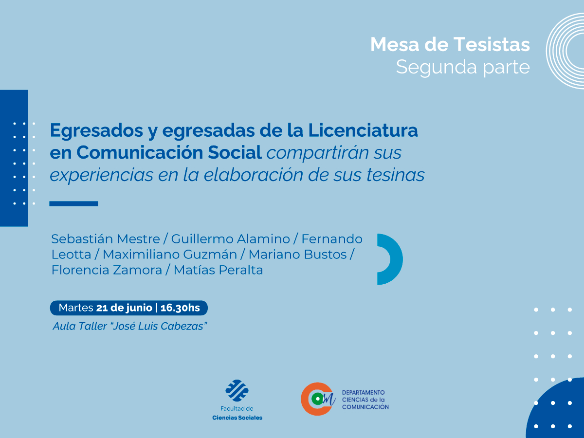 Se realizará otra Mesa de Tesistas