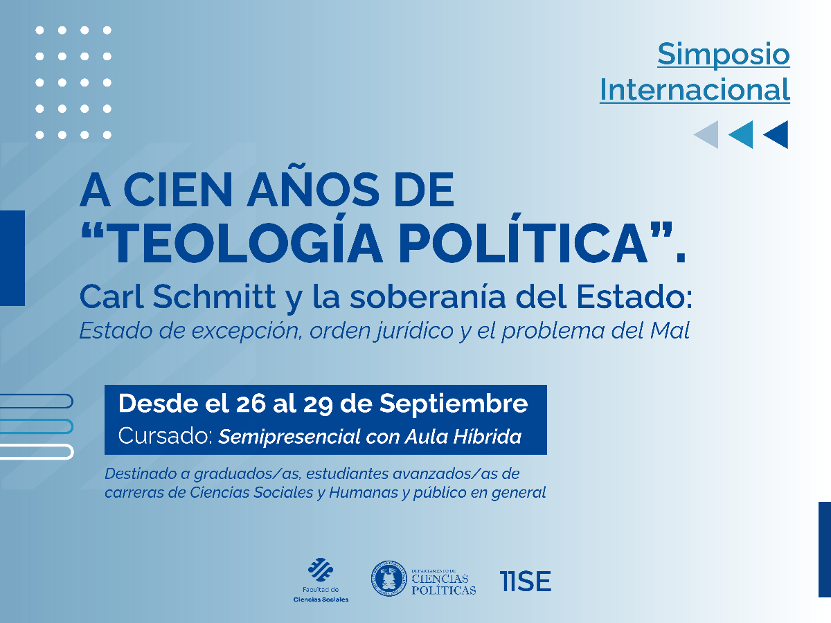 Se viene el simposio internacional  “A cien años de Teología política"
