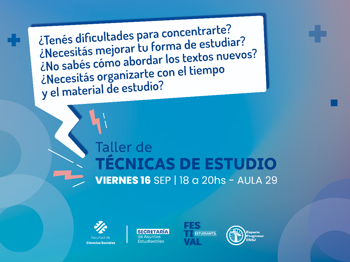Taller de técnicas de estudio y organización del tiempo 