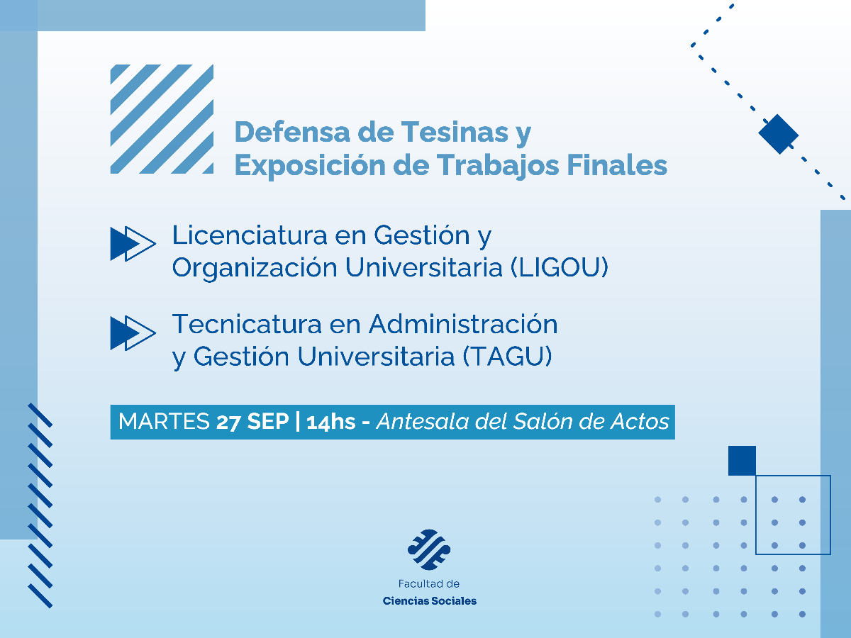 Trabajadoras y trabajadores de la UNSJ rendirán sus Tesinas y Trabajos Finales 