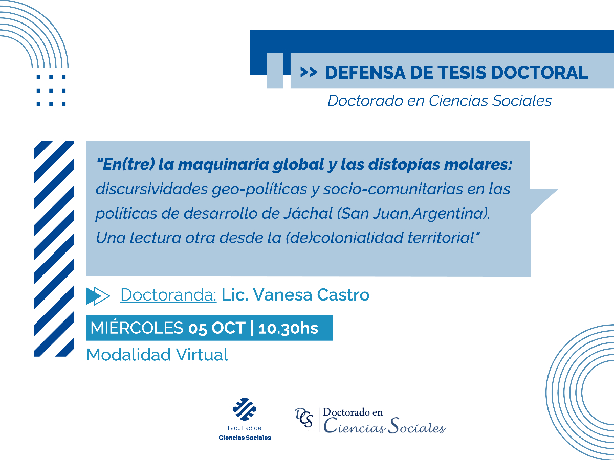 Tercera Defensa de Tesis del Doctorado en Ciencias Sociales, en modalidad virtual