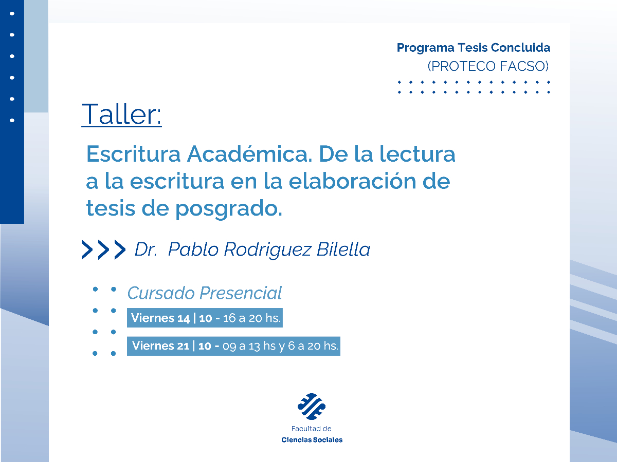 Inicia el trayecto PROTECO FACSO con un taller sobre escritura académica
