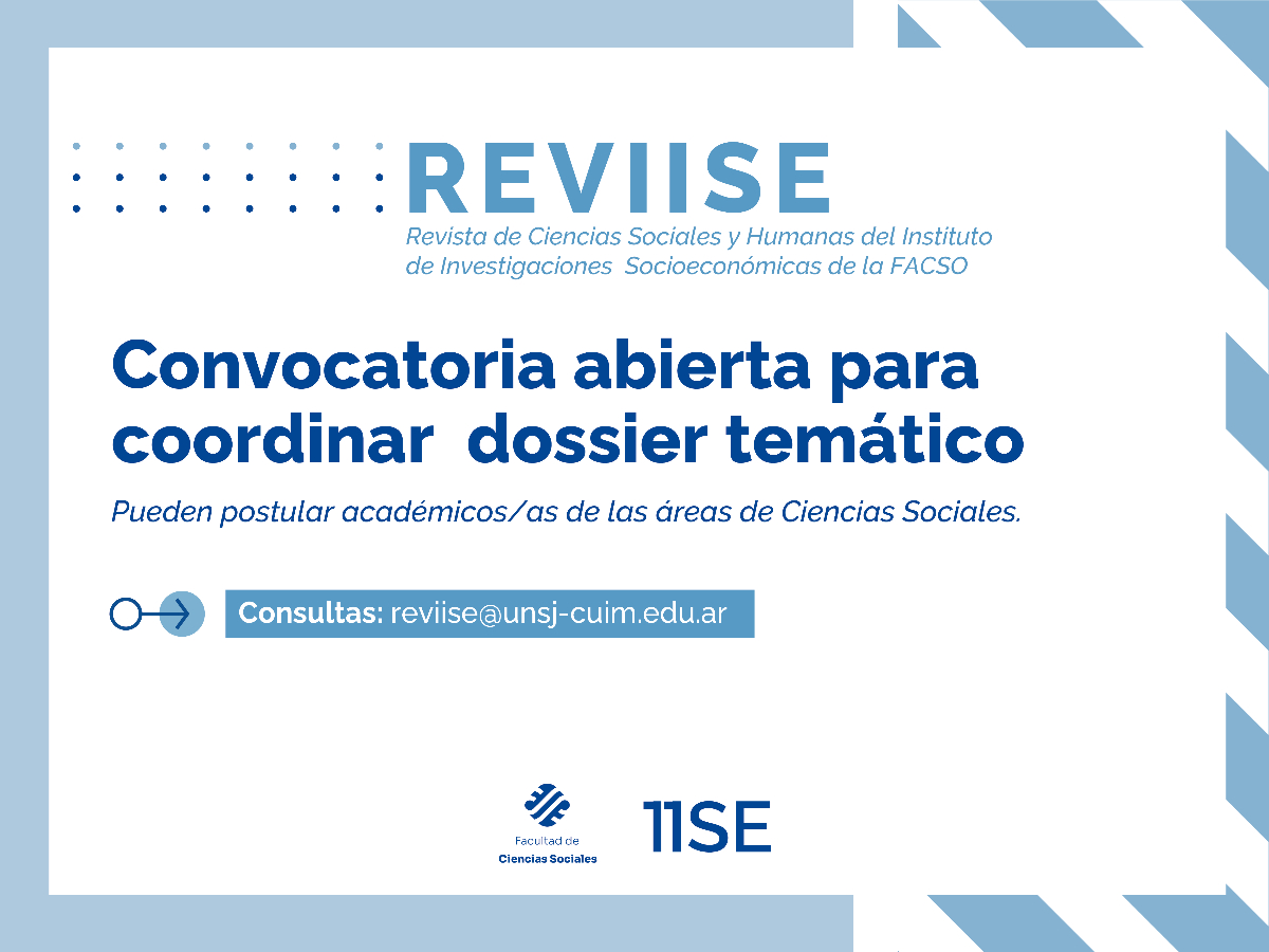 Convocatoria abierta para coordinar el dossier temático de la REVIISE