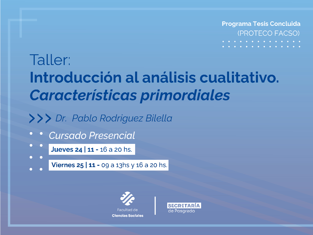 Continúa el trayecto PROTECO FACSO con un taller sobre análisis cualitativo
