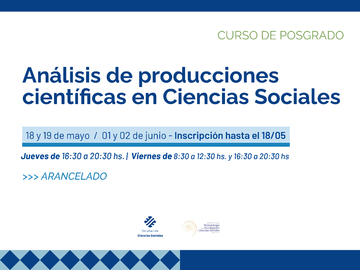 Inscripción abierta al curso “Análisis de producciones científicas en Ciencias Sociales”