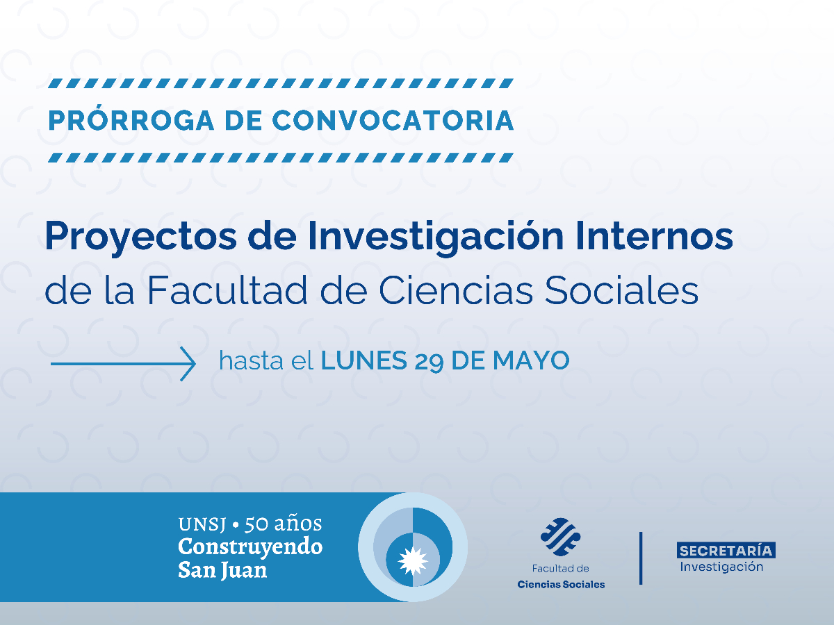 Convocatoria a Proyectos Internos de Investigación de la Facultad: prórroga hasta el 29 de mayo