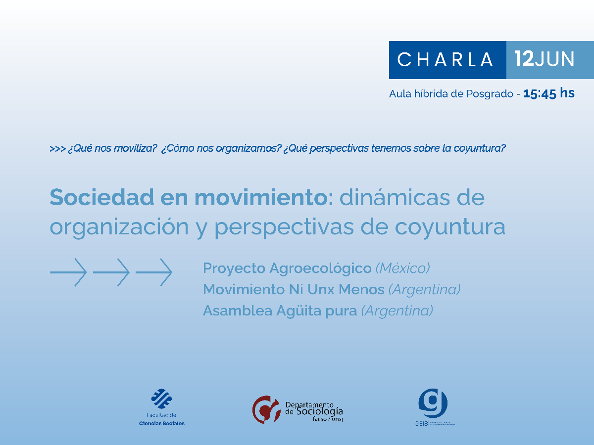 Charla acerca de Movimientos sociales y Territorios: Sociedad en movimiento
