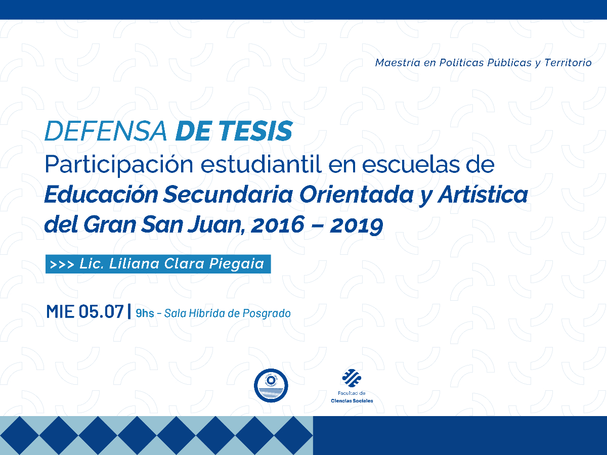 Sociales va por más posgraduados y posgraduadas: habrá una Defensa de Tesis acerca de la participación estudiantil en escuelas secundarias