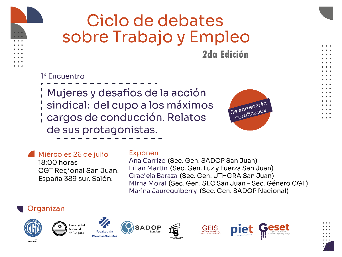 Panel de mujeres para debatir sobre los desafíos de la acción sindical con perspectiva de género