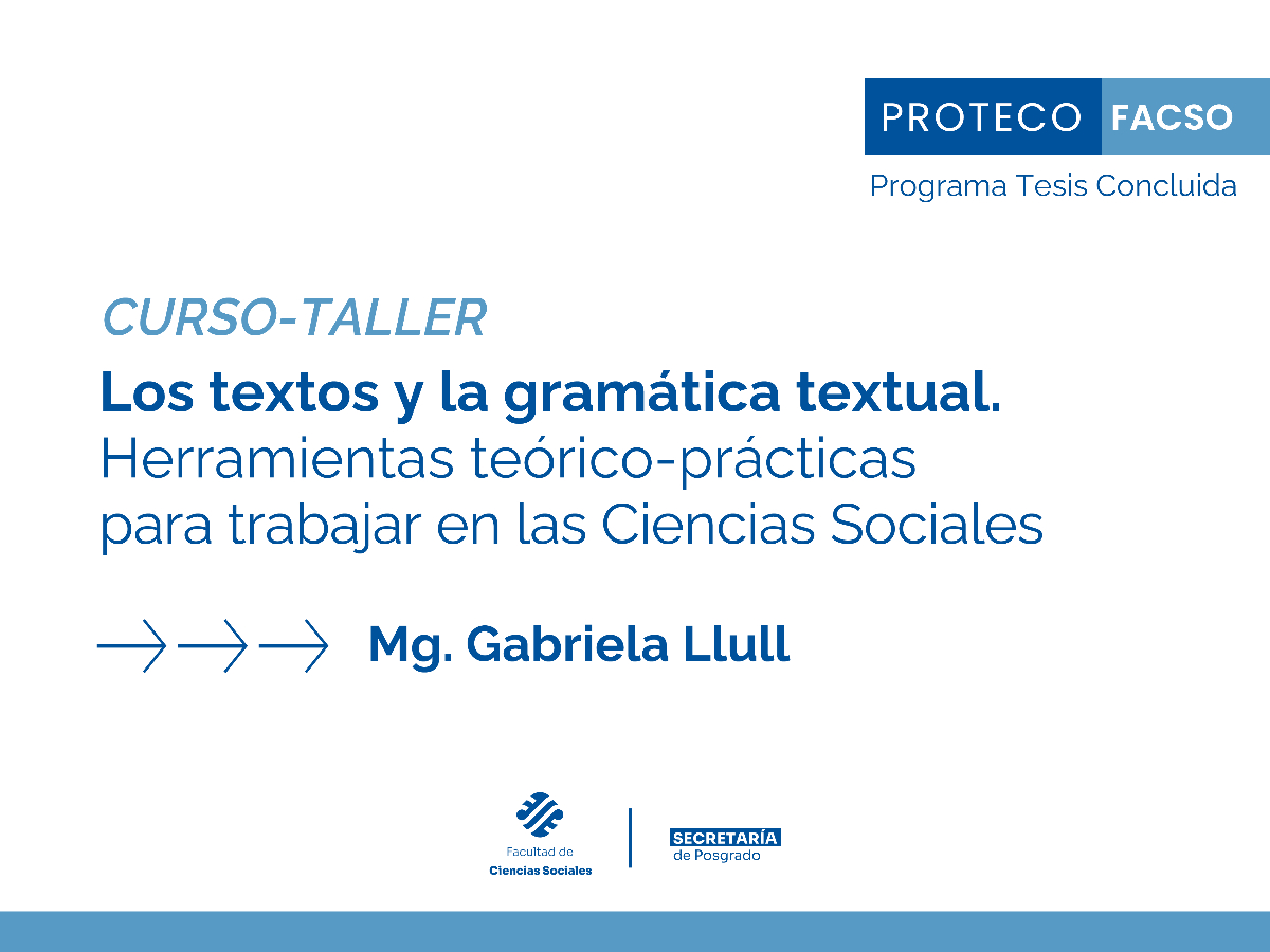 Sociales dictará un curso taller acerca de los textos y las gramáticas textuales