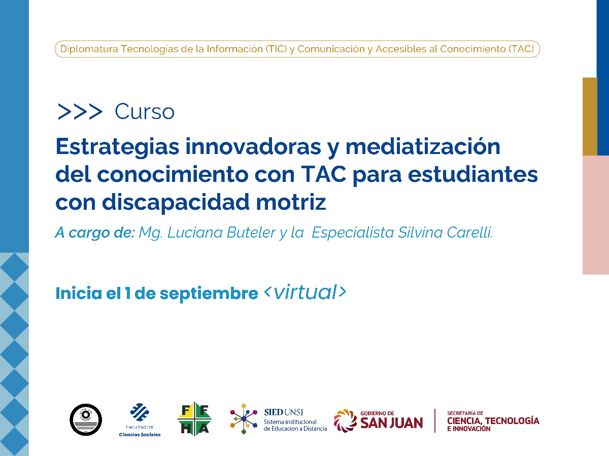 En septiembre inicia un curso sobre estrategias y mediatización del conocimiento para estudiantes con discapacidad motriz
