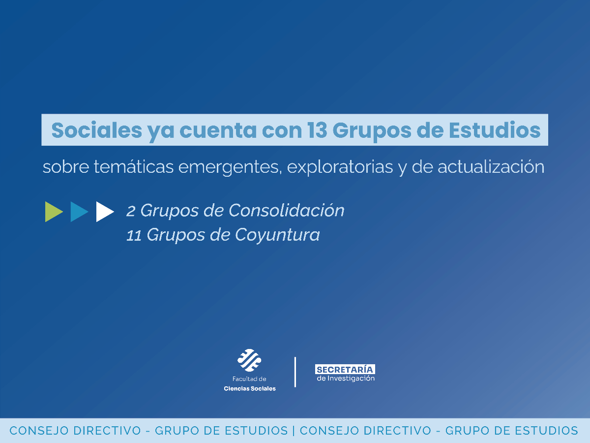 Sociales cuenta con 13 propuestas que conforman los Grupos de Estudios