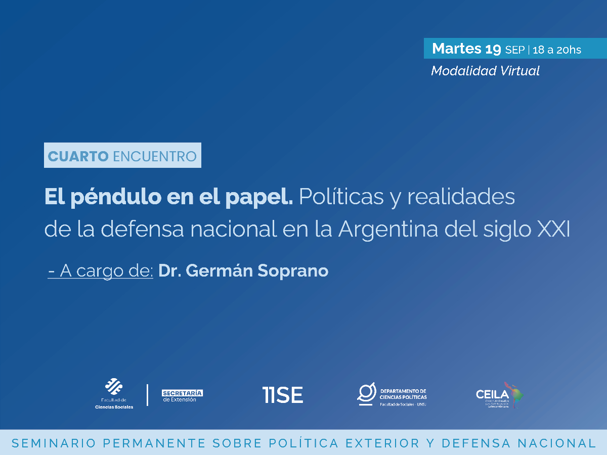 Habrá una charla sobre la oscilación de las políticas de defensa nacional en la Argentina