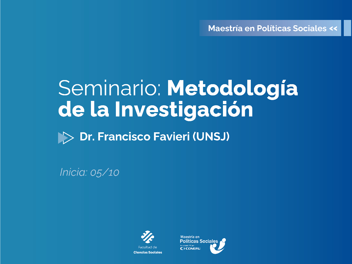 Habrá un Seminario sobre metodologías de la investigación