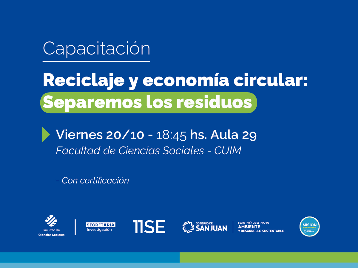 El Programa Misión Buen Ambiente y Sociales realizarán una capacitación sobre gestión de residuos