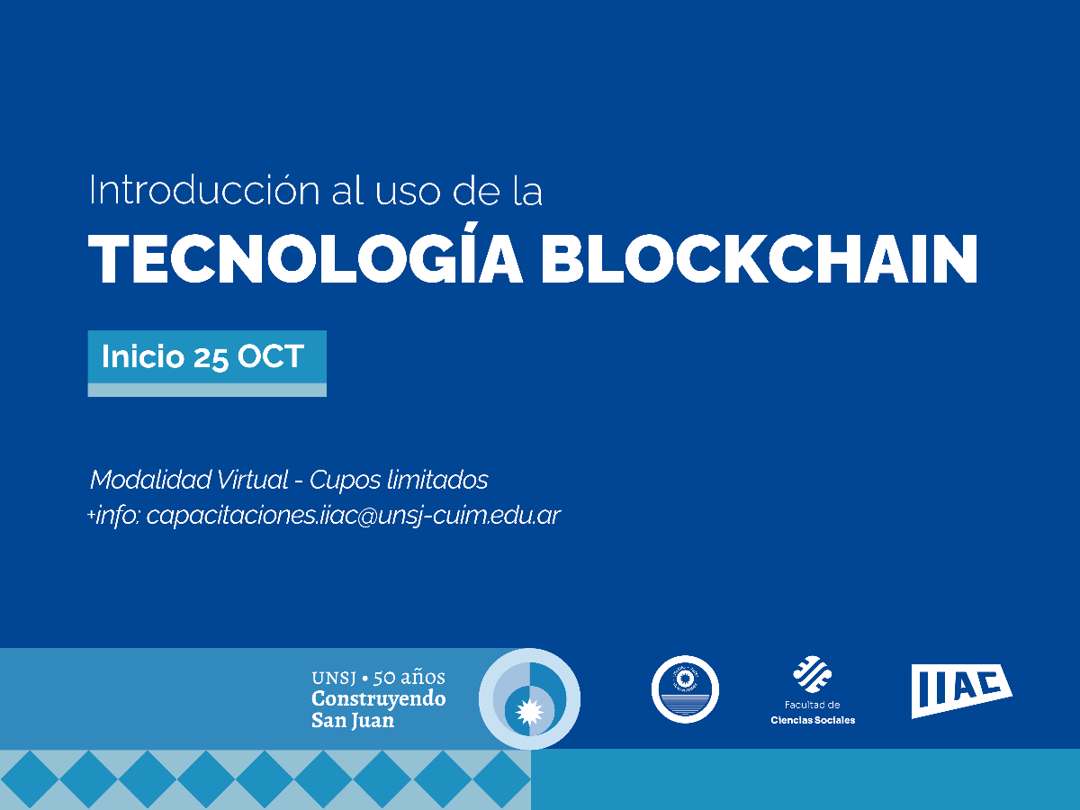 Habrá un curso de Introducción al Uso de Tecnología Blockchain