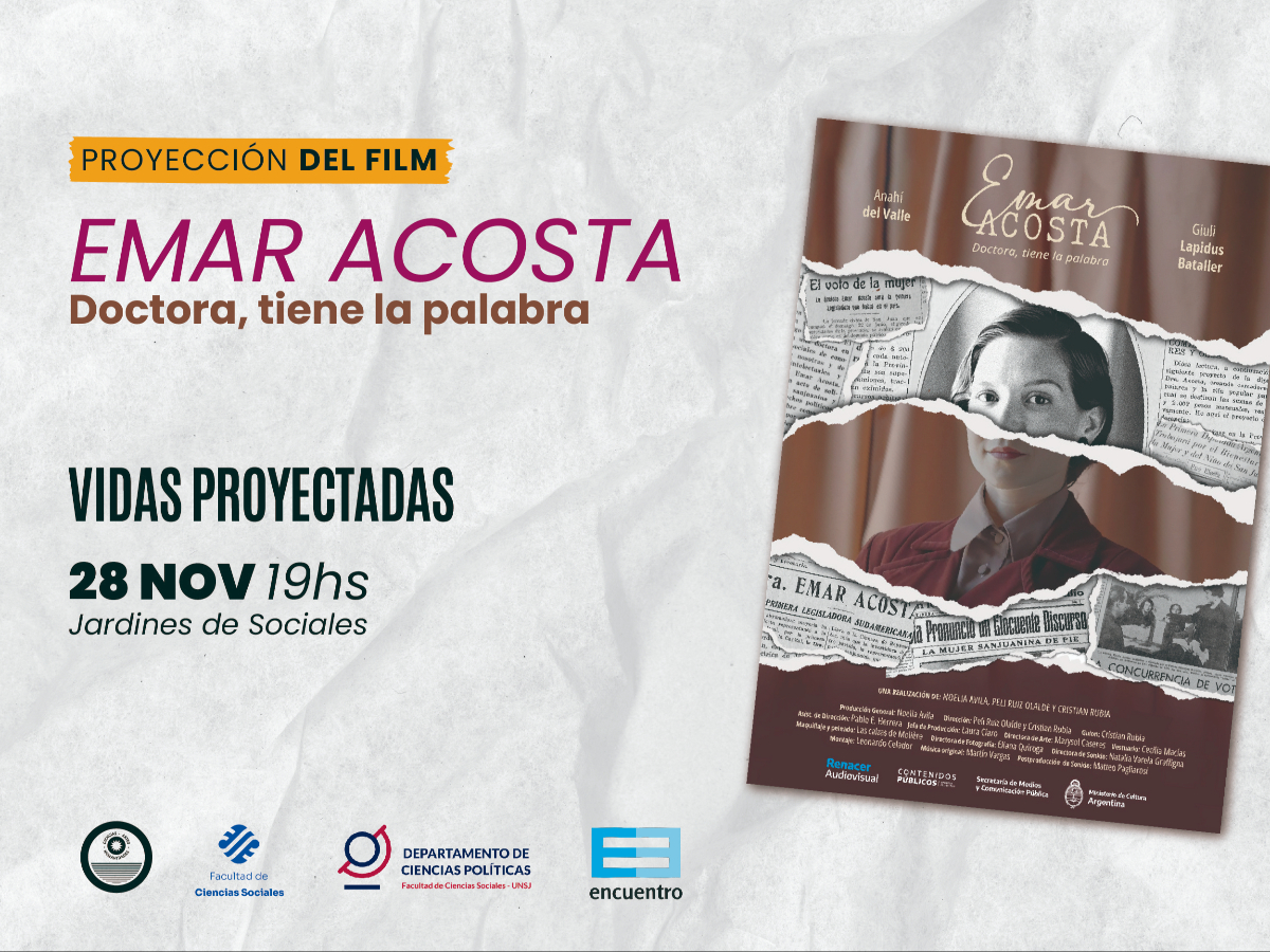Se proyectará en Sociales el film sobre Emar Acosta, la primera legisladora de Argentina y Latinoamérica