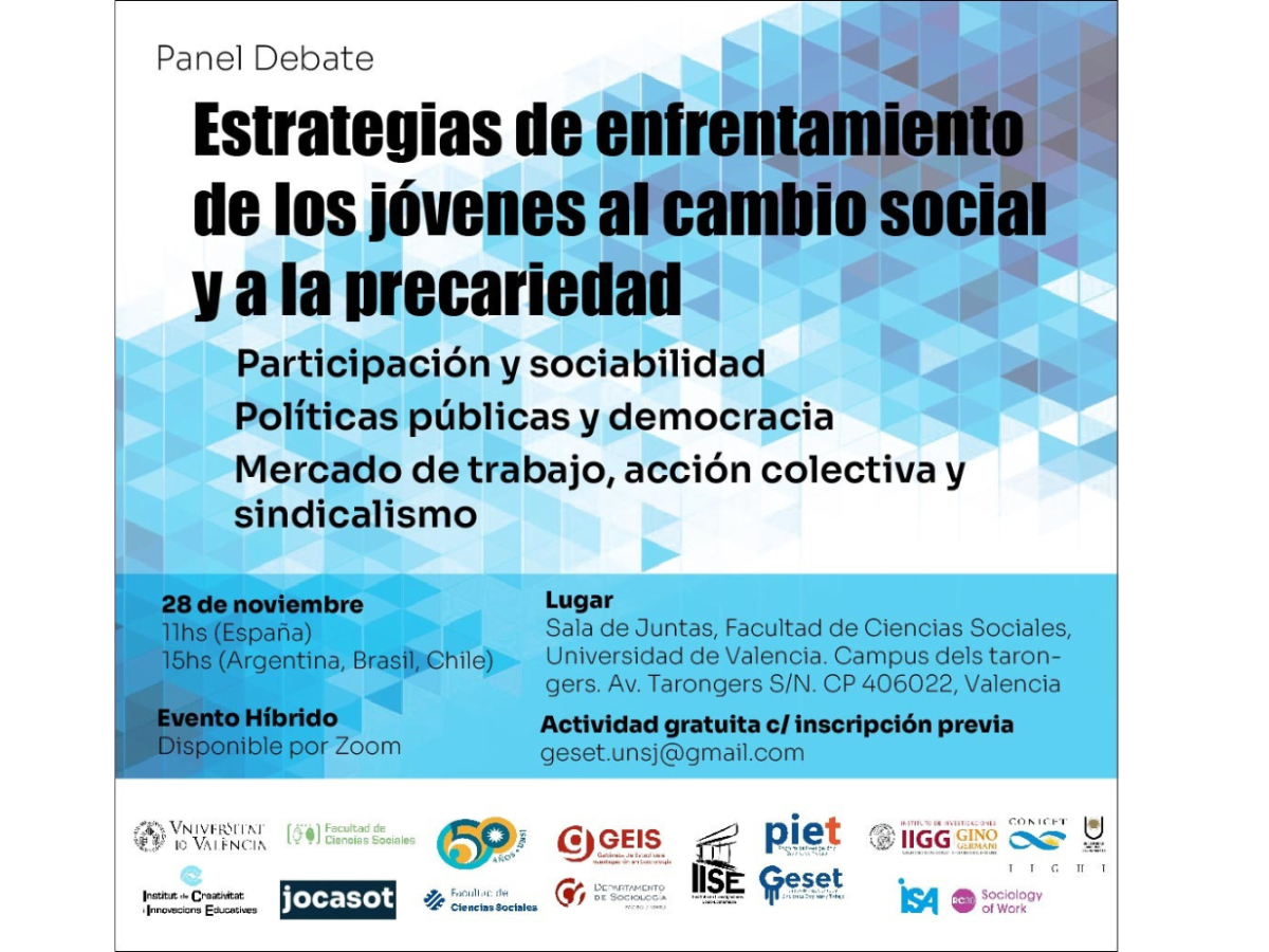 Habrá un panel-debate sobre estrategias de enfrentamiento de los jóvenes al cambio social y a la precariedad