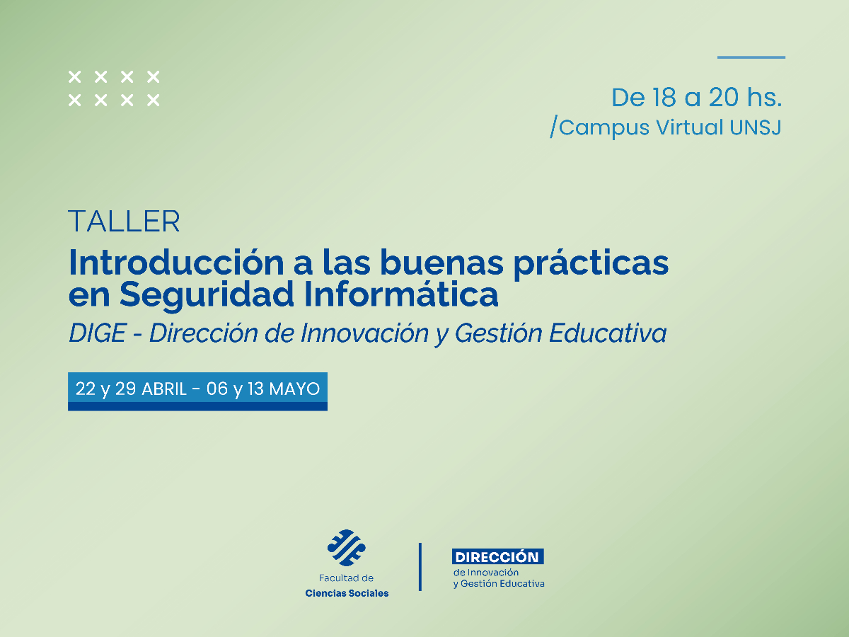 Inscripción abierta a una capacitación sobre buenas prácticas en seguridad informática