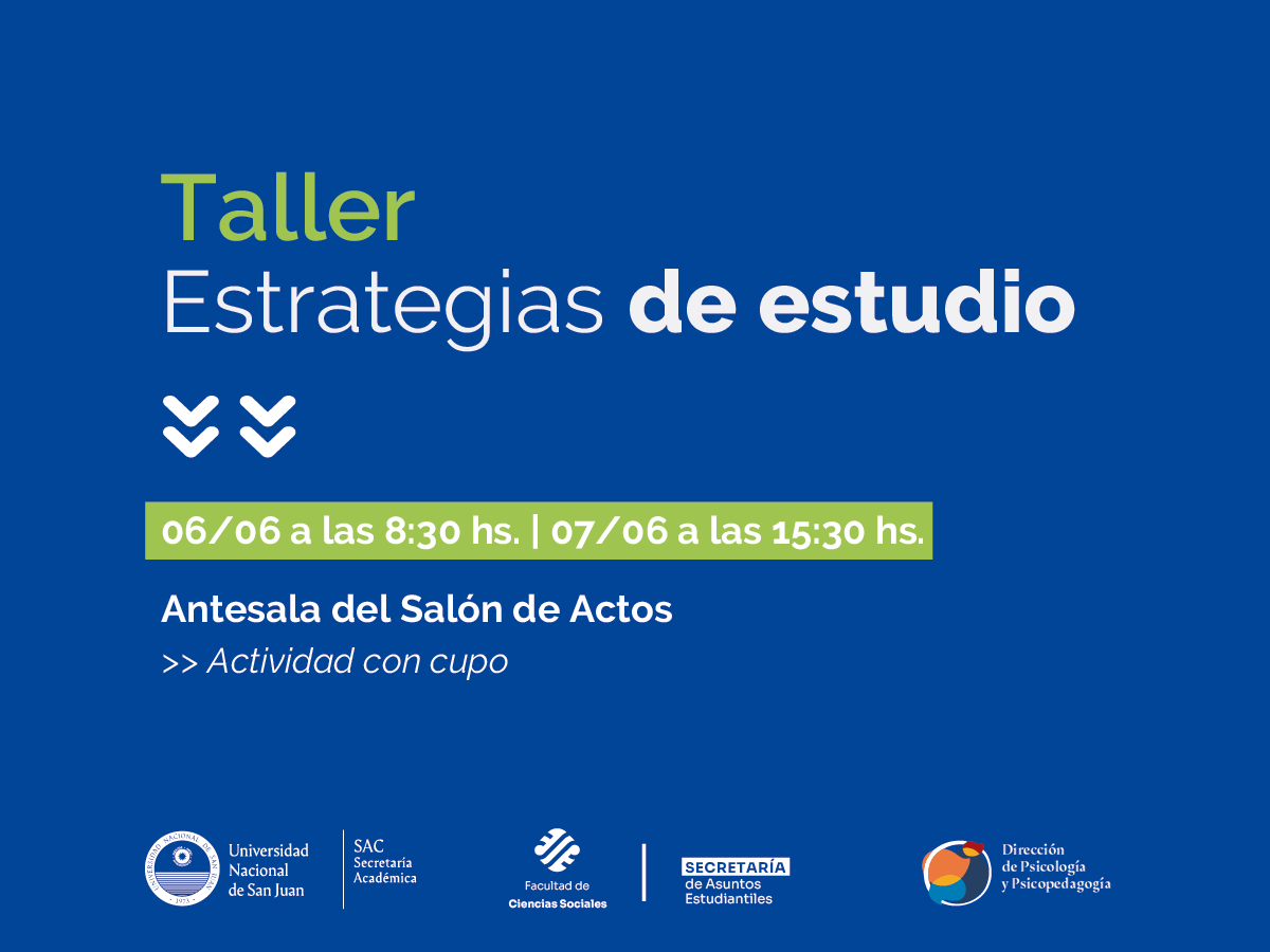 En junio habrá un taller sobre técnicas de estudio y organización del tiempo académico