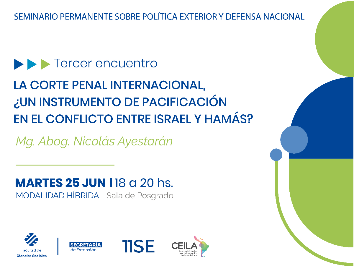 Habrá una charla sobre la Corte Penal Internacional y su rol entre Israel y Hamas