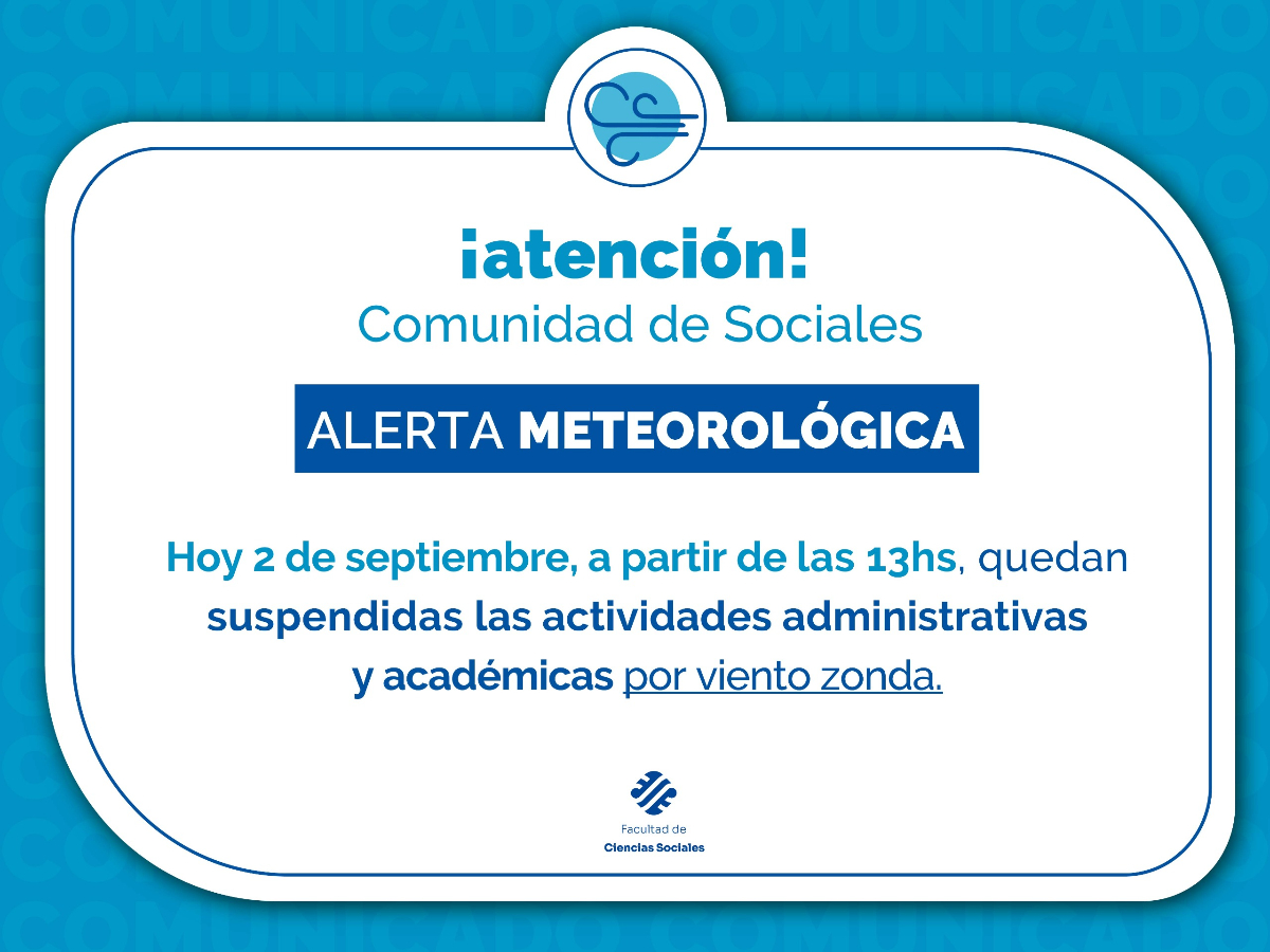 Suspensión de actividades desde las 13 horas de este lunes 2 de septiembre