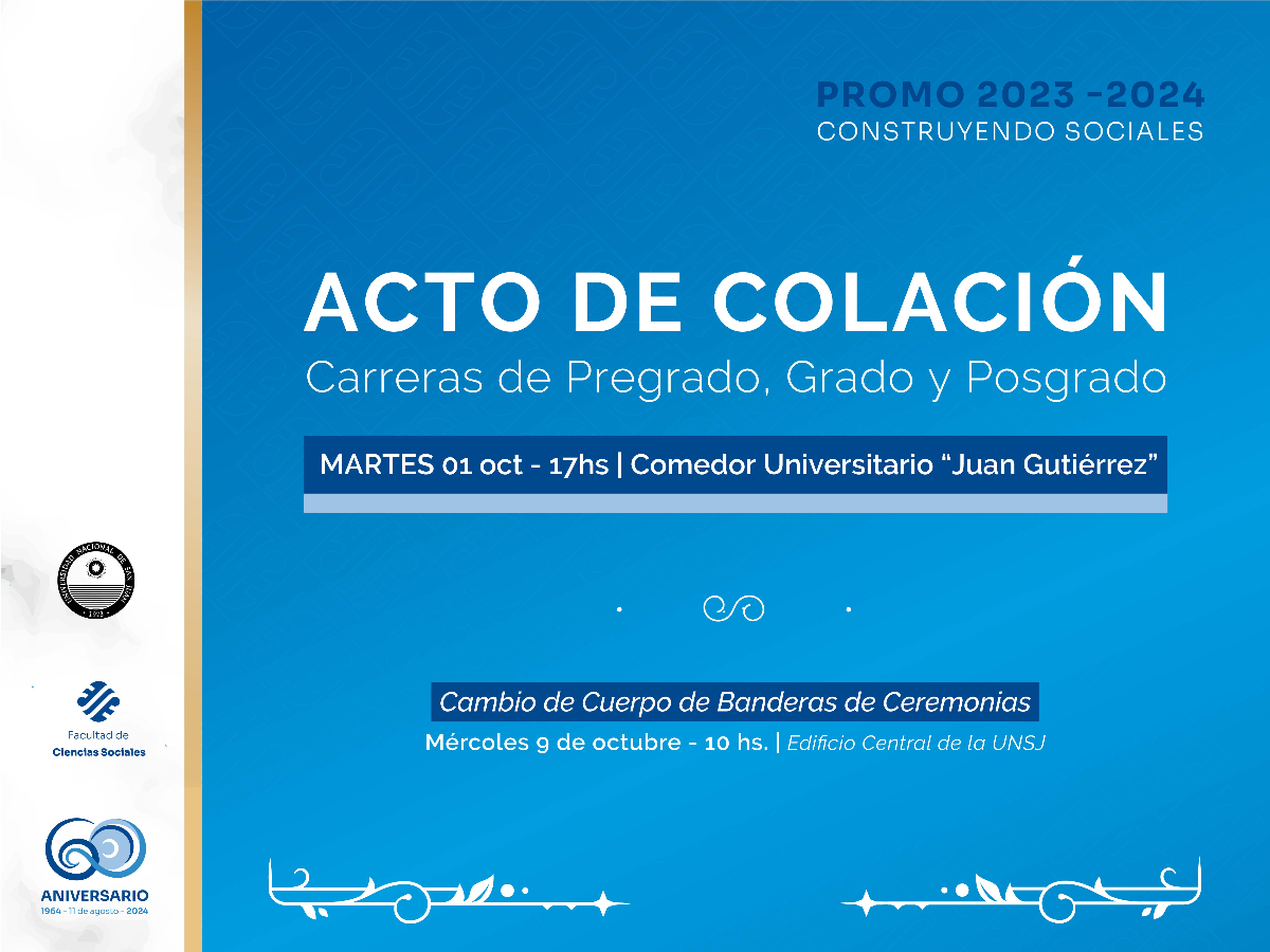 Sociales celebra la Colación Promoción 2023-2024 con la entrega de sus Títulos a nuevos profesionales