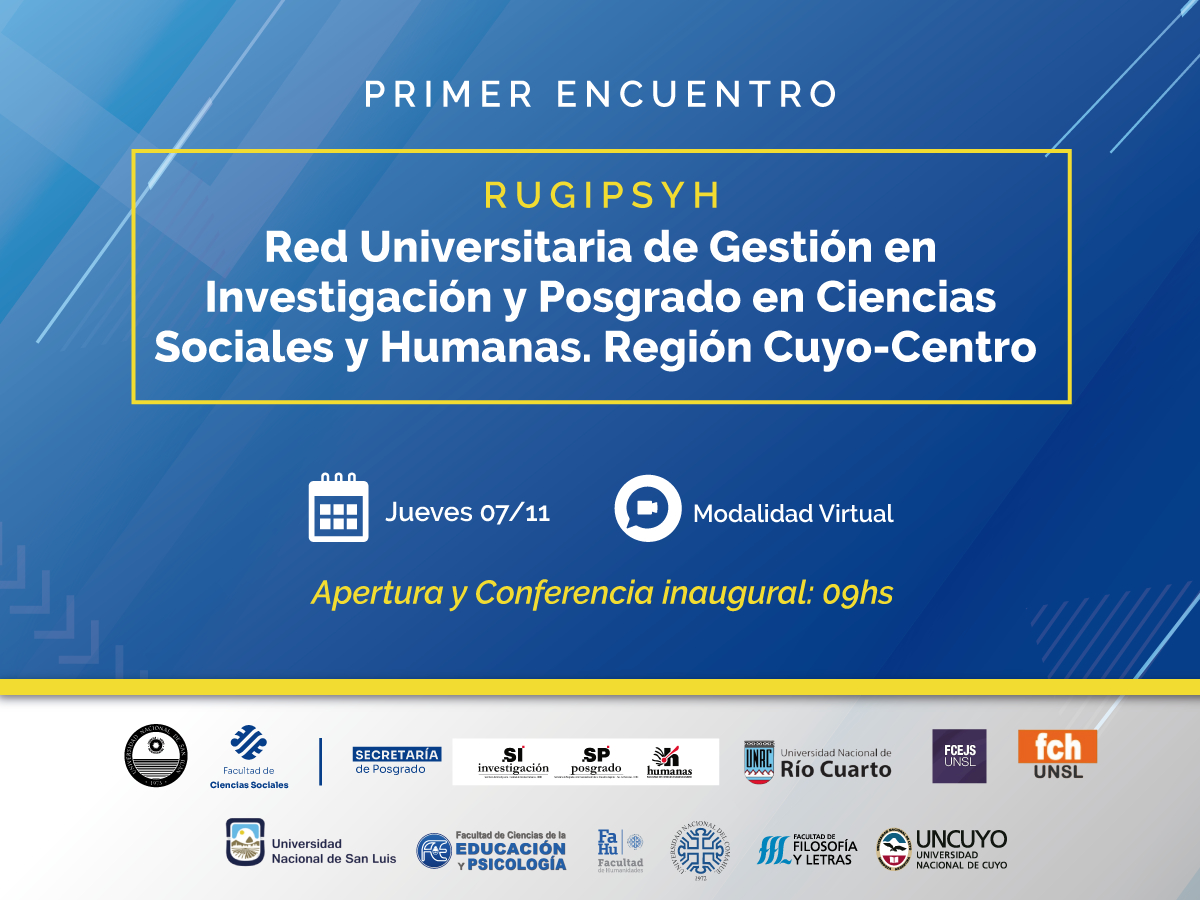 La Red de Gestión en Investigación y Posgrado realizará el primer encuentro de Cuyo-Centro