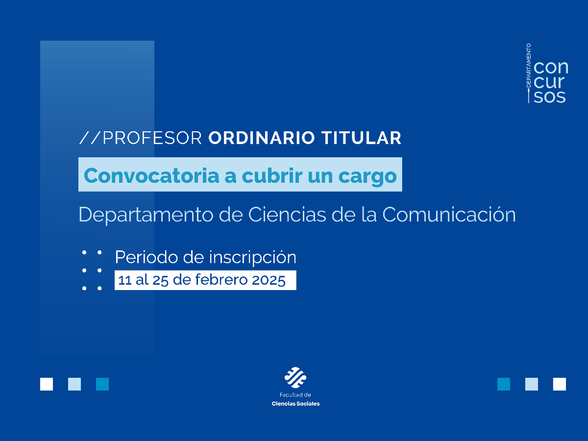 Convocatoria a cubrir un cargo de Profesor Ordinario Titular con dedicación semi-exclusiva