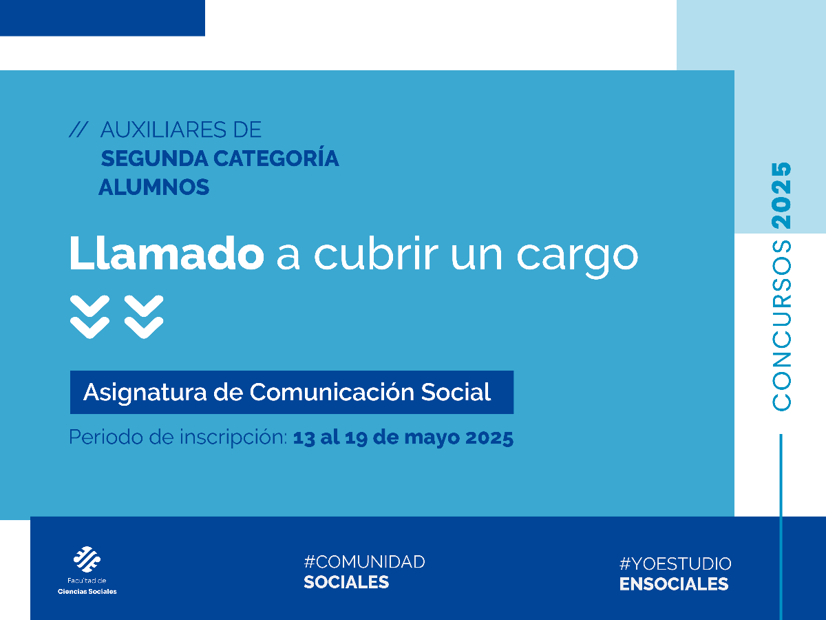 Convocatoria abierta para cubrir un cargo de Auxiliar de la docencia Categoría Alumno/a