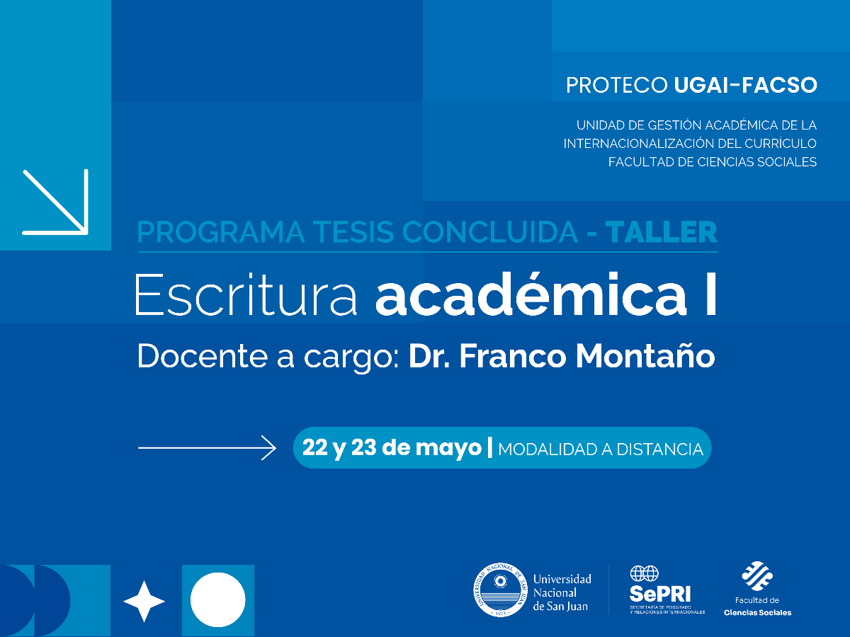 Habrá un nuevo taller de PROTECO sobre escritura académica 