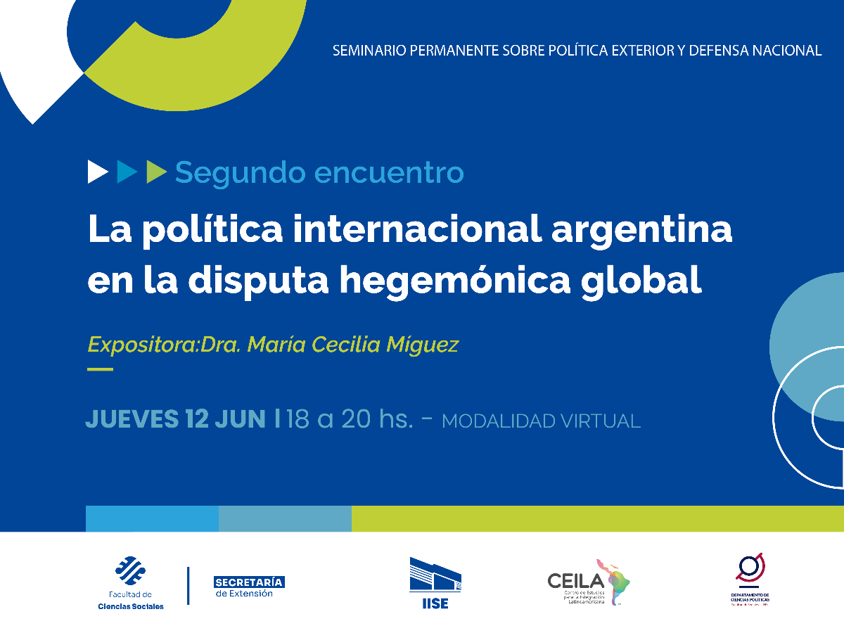 Habrá una charla sobre la política internacional argentina en el marco de la disputa hegemónica global