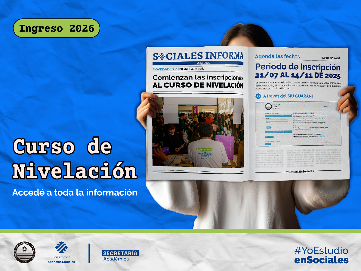 Pre-inscripción abierta para aspirantes a las carreras de la Facultad de Ciencias Sociales 