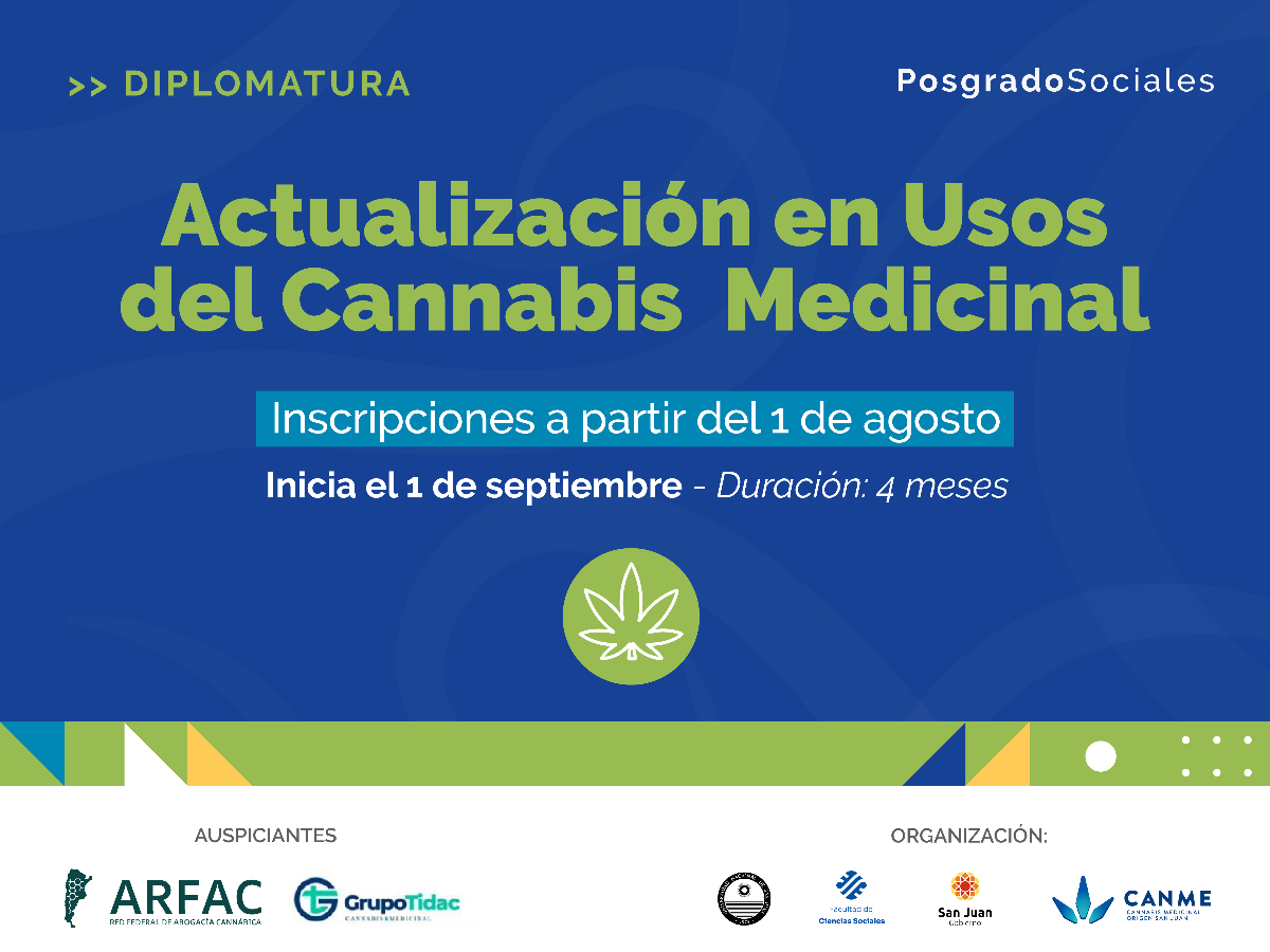 En septiembre se dictará la Diplomatura Universitaria de Actualización sobre Usos de Cannabis Medicinal