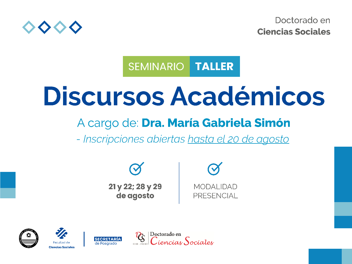 Doctorado en Ciencias Sociales: Nuevo seminario “Discursos Académicos”