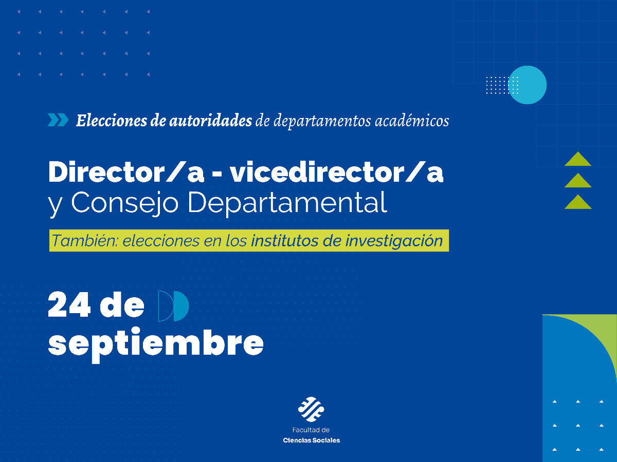 El 24 de septiembre habrá elecciones de autoridades en cada departamento académico de Sociales