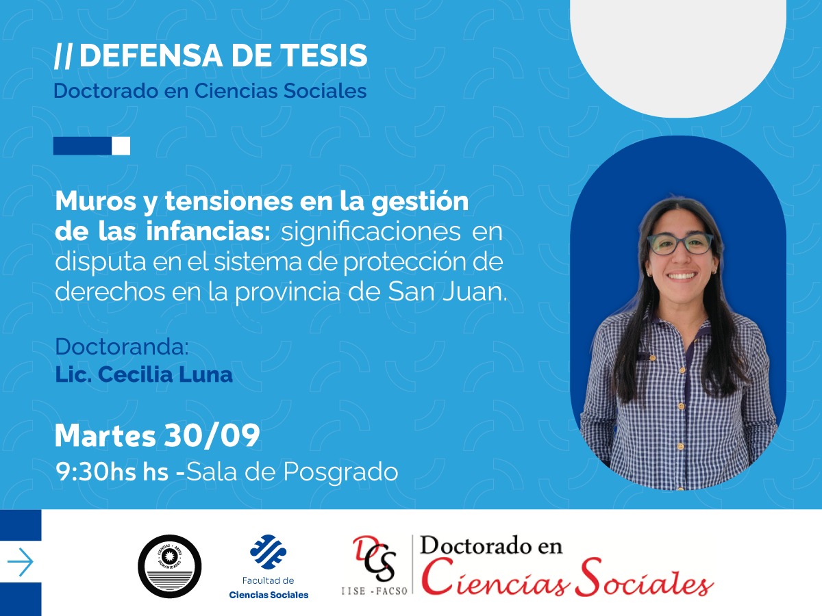 El Doctorado en Ciencias Sociales invita a presenciar una Tesis sobre la gestión de las infancias 