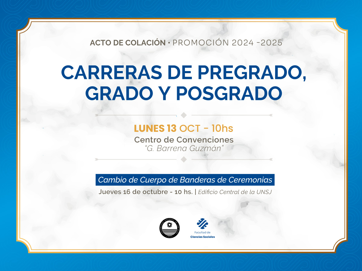 La Promoción 2024-2025 de la Facultad de Ciencias Sociales recibirá su Diploma este 13 de octubre