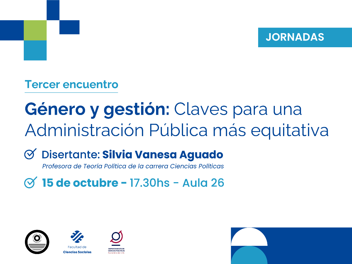 El 15 y 22 de octubre serán los últimos dos encuentros de las Jornadas "Género y gestión: Claves para una Administración Pública más equitativa”
