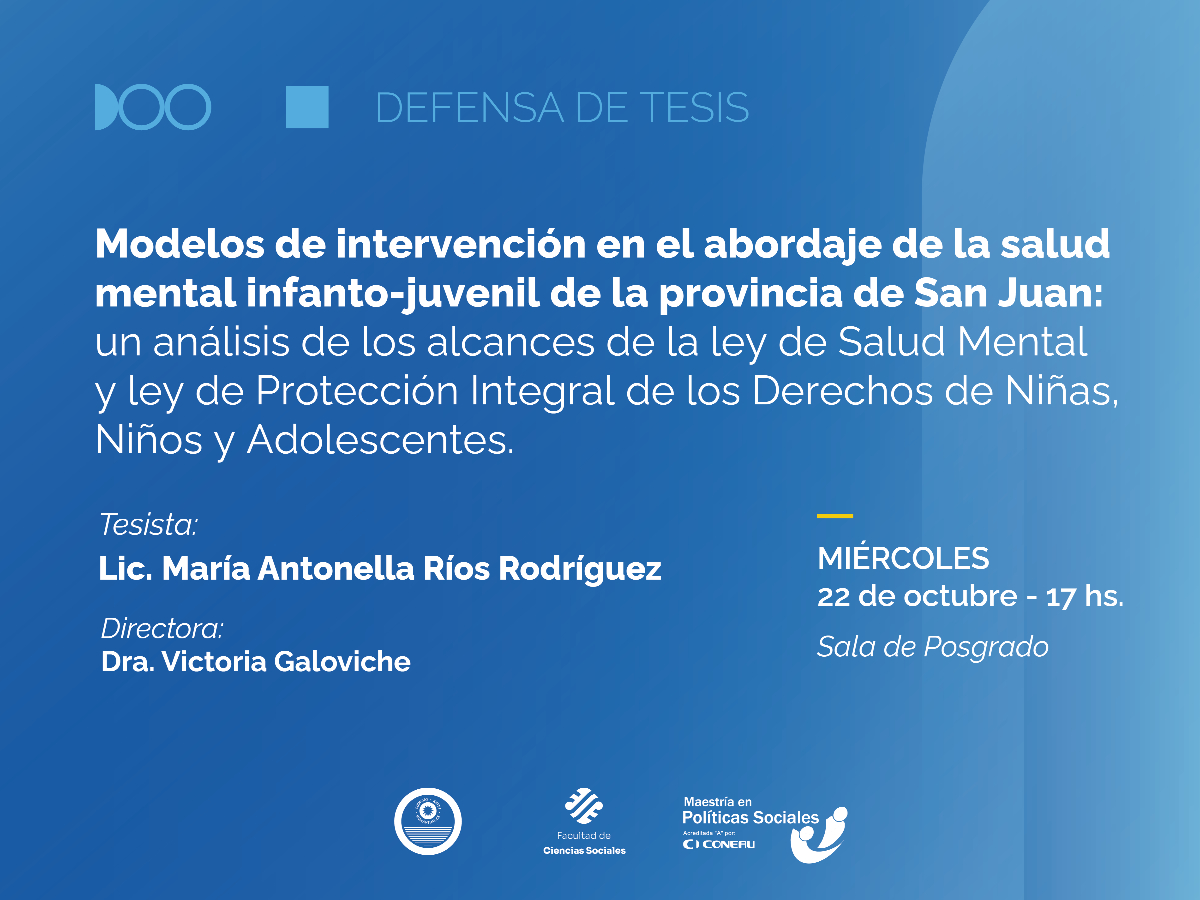 Defensa de tesis sobre modelos de intervención en salud mental infanto-juvenil en San Juan