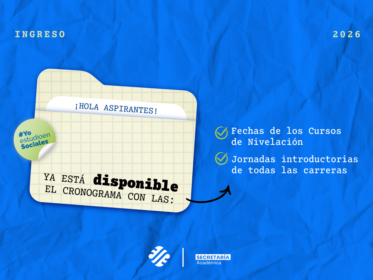 Ya están disponibles las fechas de inicio de los Cursos de Nivelación de las carreras de Sociales