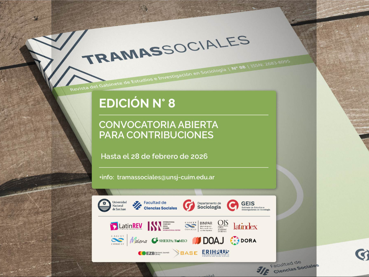 La Revista Tramas Sociales abre la convocatoria a participar en su octava edición